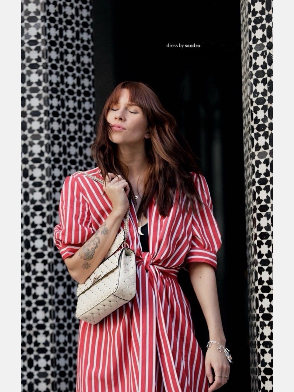 Cream Studded Shoulder Bag for Women